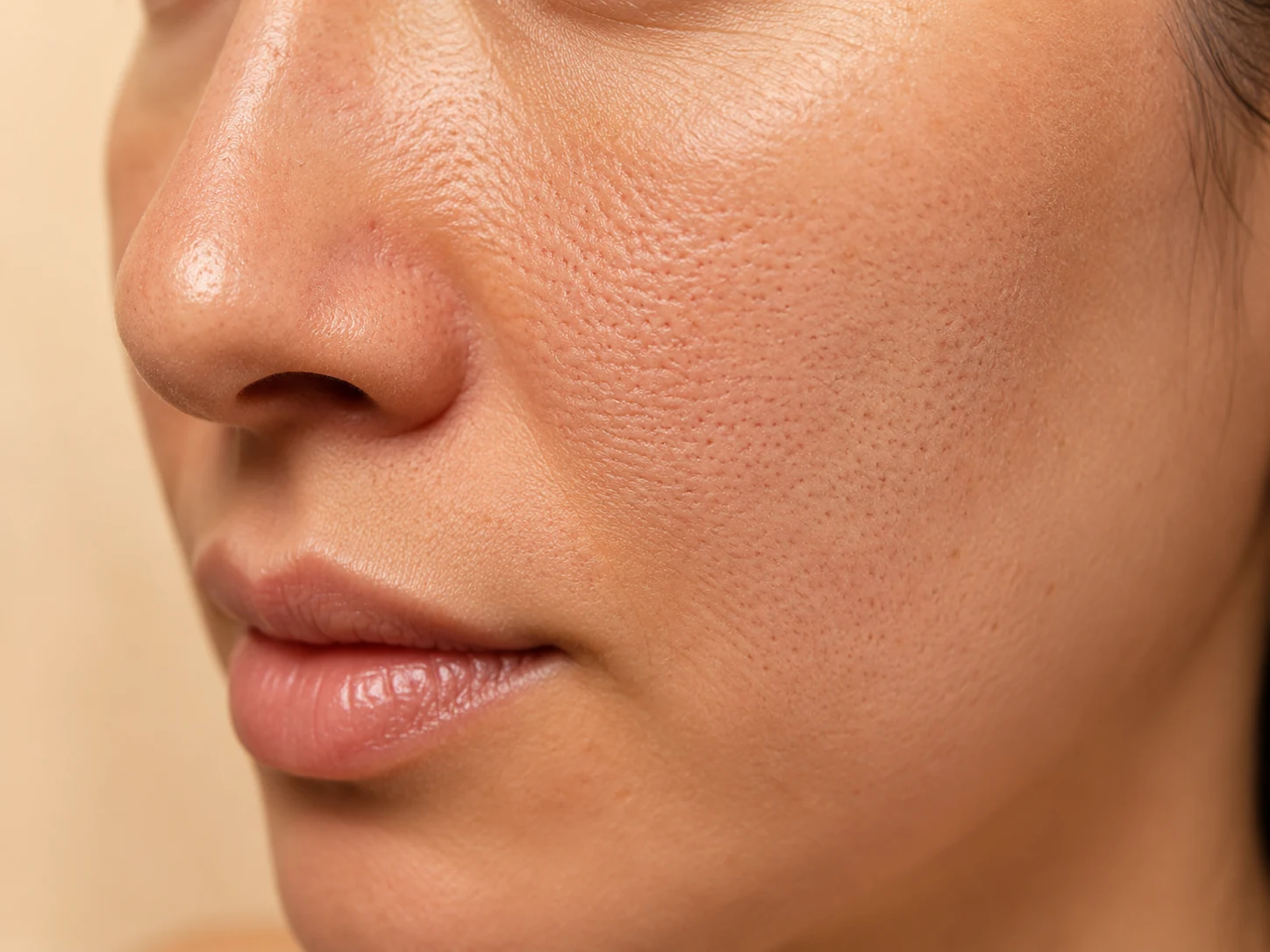 Enlarged Pores illustrative close-up visual